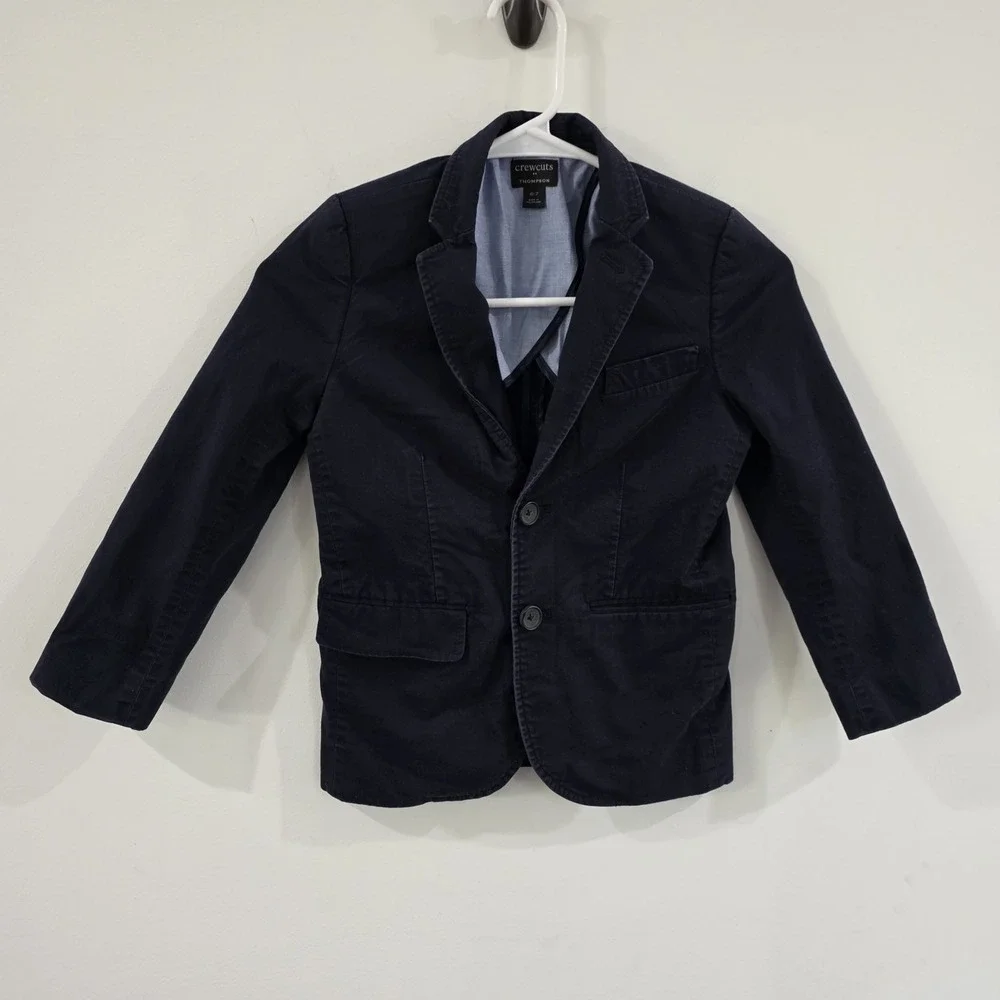 Crewcuts Boys Thompson Blazer Size 6-7 Navy Blue Formal